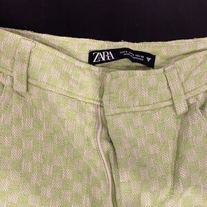 Zara Light Green Checkered pants